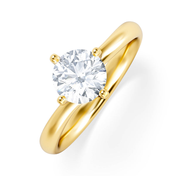 Certified 1.00CT Lily 18K Gold Engagement Ring G/SI2